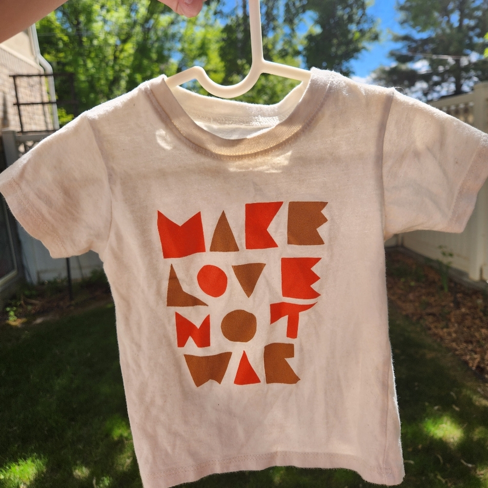 Mochi Kids Graphic Tee - Cream with Orange Accents